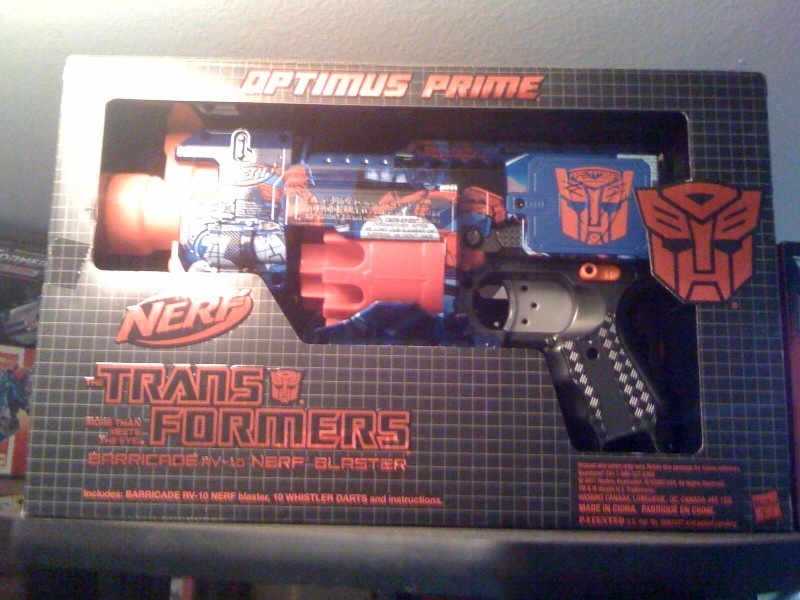 Transformers Nerf N-Strike Transformers Barricade Optimus Prime RV-10 Blaster SDCC Exclusive